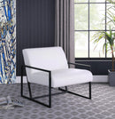 Industry White Faux Leather Accent Chair - Town Of Bargains Furniture - NY