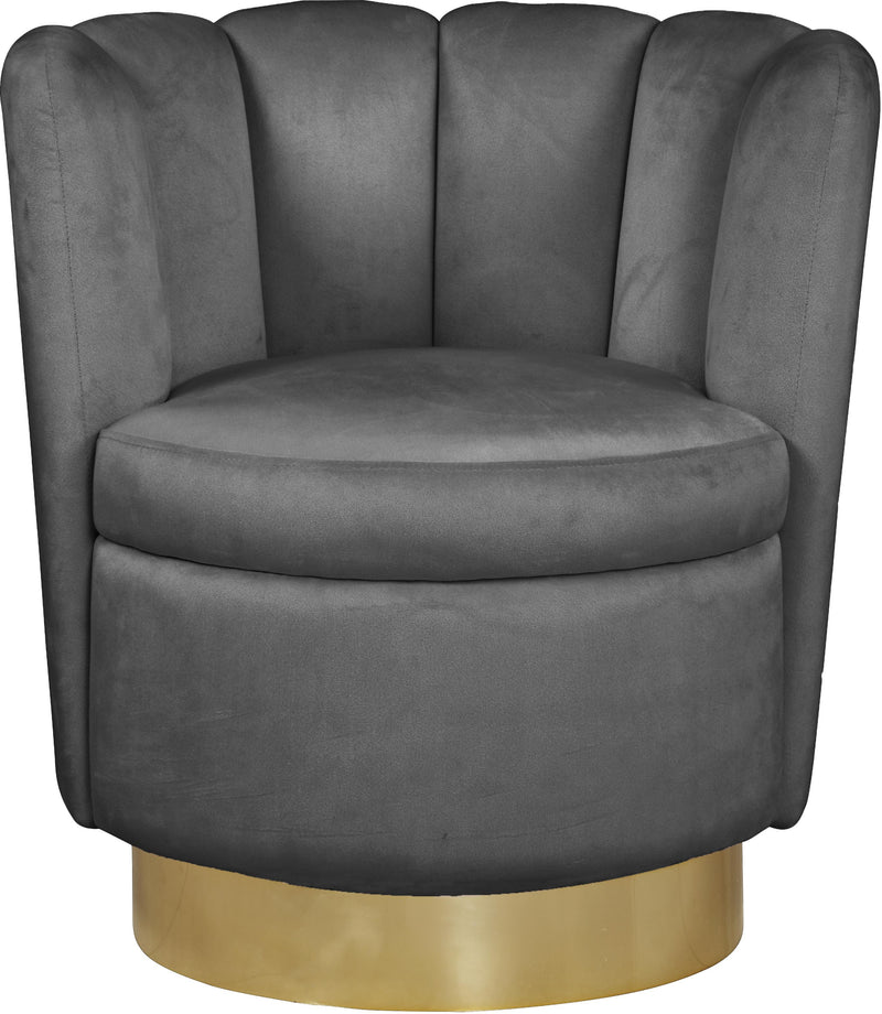 Lily Grey Velvet Accent Chair