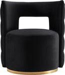 Theo Black Velvet Accent Chair - Town Of Bargains Furniture - NY