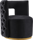 Theo Black Velvet Accent Chair - Town Of Bargains Furniture - NY