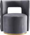 Theo Grey Velvet Accent Chair - Town Of Bargains Furniture - NY
