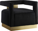 Armani Black Velvet Accent Chair - Town Of Bargains Furniture - NY