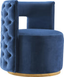 Theo Navy Velvet Accent Chair - Town Of Bargains Furniture - NY