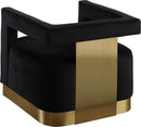 Armani Black Velvet Accent Chair - Town Of Bargains Furniture - NY
