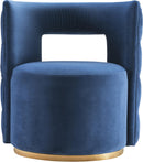Theo Navy Velvet Accent Chair - Town Of Bargains Furniture - NY