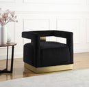 Armani Black Velvet Accent Chair - Town Of Bargains Furniture - NY