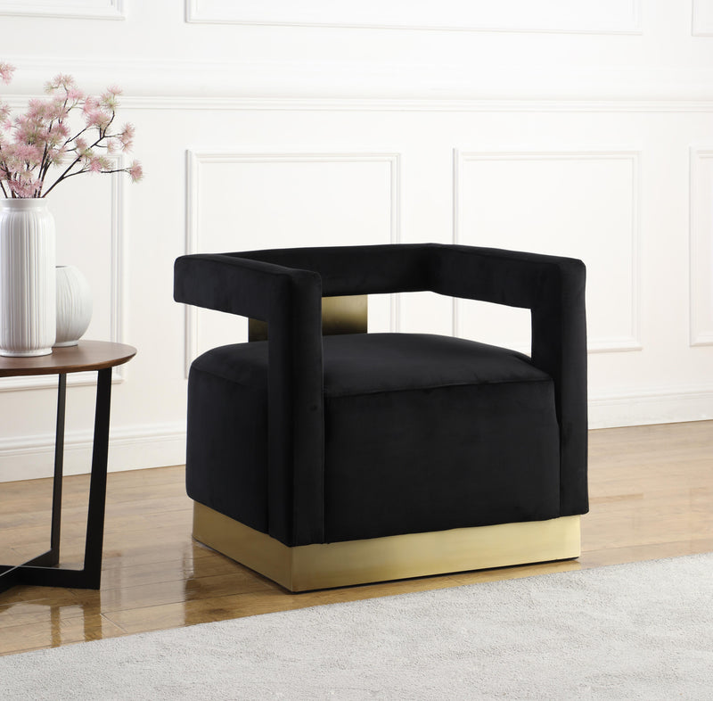 Armani Black Velvet Accent Chair
