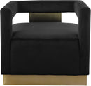 Armani Black Velvet Accent Chair - Town Of Bargains Furniture - NY