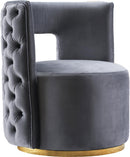 Theo Grey Velvet Accent Chair - Town Of Bargains Furniture - NY