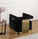 Armani Black Velvet Accent Chair - Town Of Bargains Furniture - NY