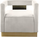 Armani Cream Velvet Accent Chair - Town Of Bargains Furniture - NY