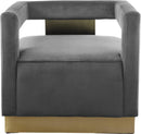 Armani Grey Velvet Accent Chair - Town Of Bargains Furniture - NY
