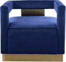 Armani Navy Velvet Accent Chair - Town Of Bargains Furniture - NY