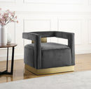 Armani Grey Velvet Accent Chair - Town Of Bargains Furniture - NY