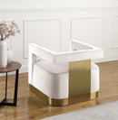 Armani Cream Velvet Accent Chair - Town Of Bargains Furniture - NY