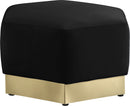 Marquis Black Velvet Ottoman - Town Of Bargains Furniture - NY