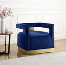 Armani Navy Velvet Accent Chair - Town Of Bargains Furniture - NY