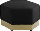 Marquis Black Velvet Ottoman - Town Of Bargains Furniture - NY