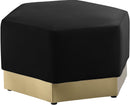 Marquis Black Velvet Ottoman - Town Of Bargains Furniture - NY