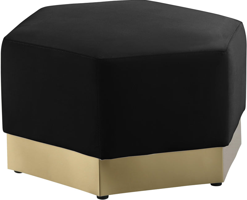 Marquis Black Velvet Ottoman image