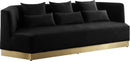 Marquis Black Velvet Sofa - Town Of Bargains Furniture - NY