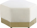 Marquis Cream Velvet Ottoman - Town Of Bargains Furniture - NY