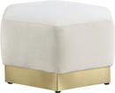 Marquis Cream Velvet Ottoman - Town Of Bargains Furniture - NY