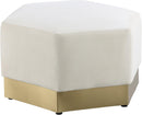 Marquis Cream Velvet Ottoman - Town Of Bargains Furniture - NY