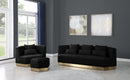 Marquis Black Velvet Ottoman - Town Of Bargains Furniture - NY