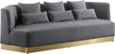 Marquis Grey Velvet Sofa - Town Of Bargains Furniture - NY