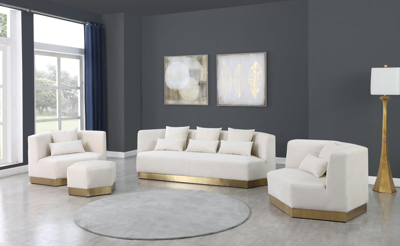Marquis Cream Velvet Sofa - Town Of Bargains Furniture - NY