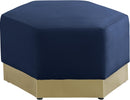 Marquis Navy Velvet Ottoman - Town Of Bargains Furniture - NY