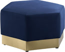 Marquis Navy Velvet Ottoman - Town Of Bargains Furniture - NY