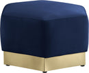 Marquis Navy Velvet Ottoman - Town Of Bargains Furniture - NY