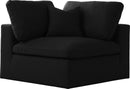 Serene Black Linen Fabric Deluxe Cloud Corner Chair - Town Of Bargains Furniture - NY