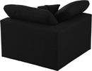 Serene Black Linen Fabric Deluxe Cloud Corner Chair - Town Of Bargains Furniture - NY