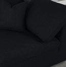 Serene Black Linen Fabric Deluxe Cloud Corner Chair - Town Of Bargains Furniture - NY