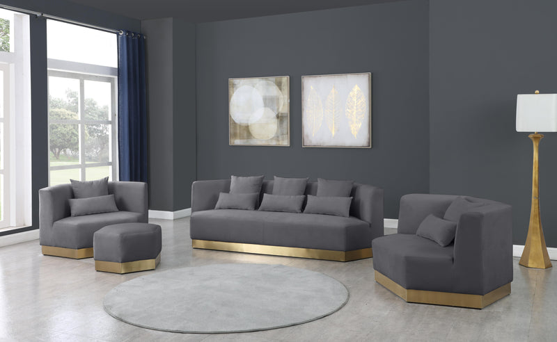 Marquis Grey Velvet Sofa - Town Of Bargains Furniture - NY