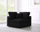 Serene Black Linen Fabric Deluxe Cloud Corner Chair - Town Of Bargains Furniture - NY