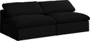 Serene Black Linen Fabric Deluxe Cloud Modular Armless Sofa - Town Of Bargains Furniture - NY