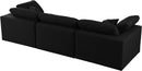 Serene Black Linen Fabric Deluxe Cloud Modular Sofa - Town Of Bargains Furniture - NY