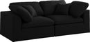 Serene Black Linen Fabric Deluxe Cloud Modular Sofa - Town Of Bargains Furniture - NY