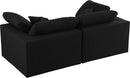Serene Black Linen Fabric Deluxe Cloud Modular Sofa - Town Of Bargains Furniture - NY