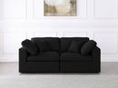 Serene Black Linen Fabric Deluxe Cloud Modular Sofa - Town Of Bargains Furniture - NY
