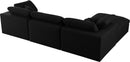 Serene Black Linen Fabric Deluxe Cloud Modular Sectional - Town Of Bargains Furniture - NY