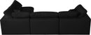 Serene Black Linen Fabric Deluxe Cloud Modular Sectional - Town Of Bargains Furniture - NY