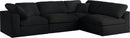 Serene Black Linen Fabric Deluxe Cloud Modular Sectional - Town Of Bargains Furniture - NY