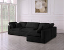 Serene Black Linen Fabric Deluxe Cloud Modular Sectional - Town Of Bargains Furniture - NY