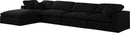 Serene Black Linen Fabric Deluxe Cloud Modular Sectional - Town Of Bargains Furniture - NY