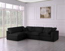 Serene Black Linen Fabric Deluxe Cloud Modular Sectional - Town Of Bargains Furniture - NY